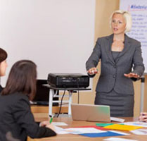 Worker making a presentation