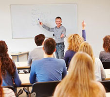 Instructor taking questions in class