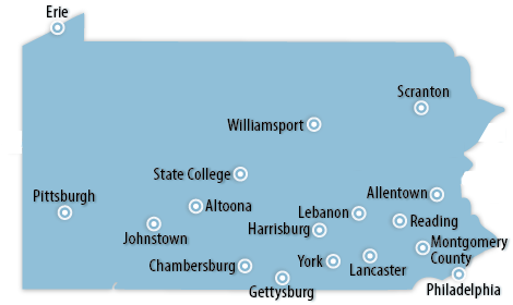 Pennsylvania Area Map