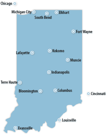 Indiana Area Map