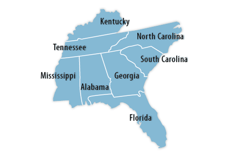 Southeast Area Map
