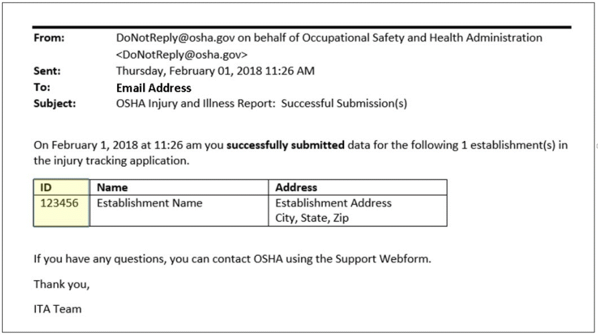 Injury Tracking Application (ITA)  Occupational Safety and Health