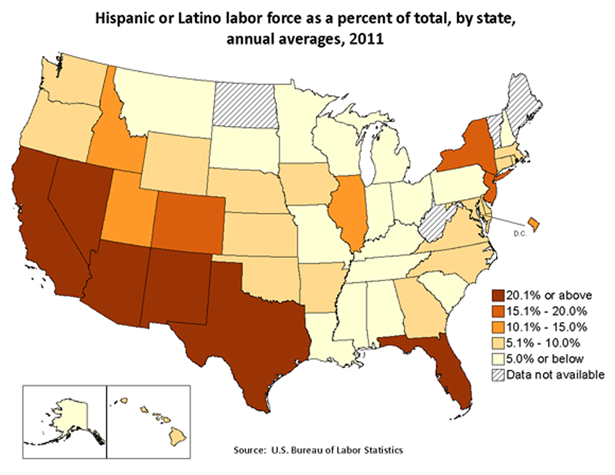 Hispanic Labor Force by State
