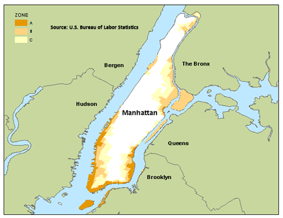 Employment in New Jersey and New York flood zones-Manhattan, NY image