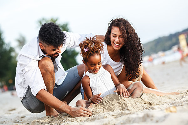 Family at the beach