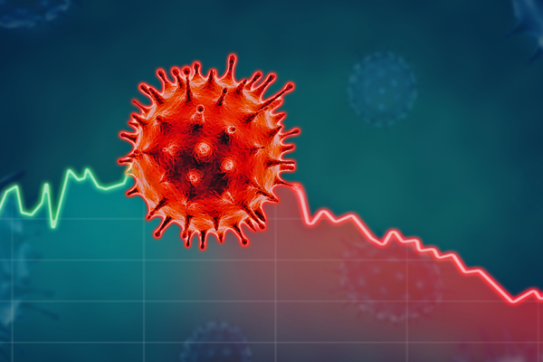 Image of line chart with microbiotic virus