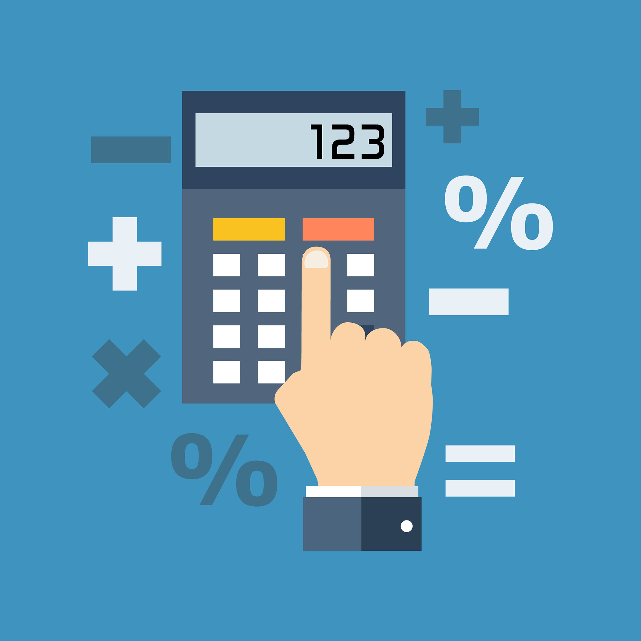 Calculator with math symbols